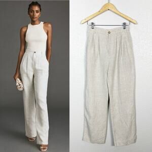 Reformation Cream Wide-Leg Trousers